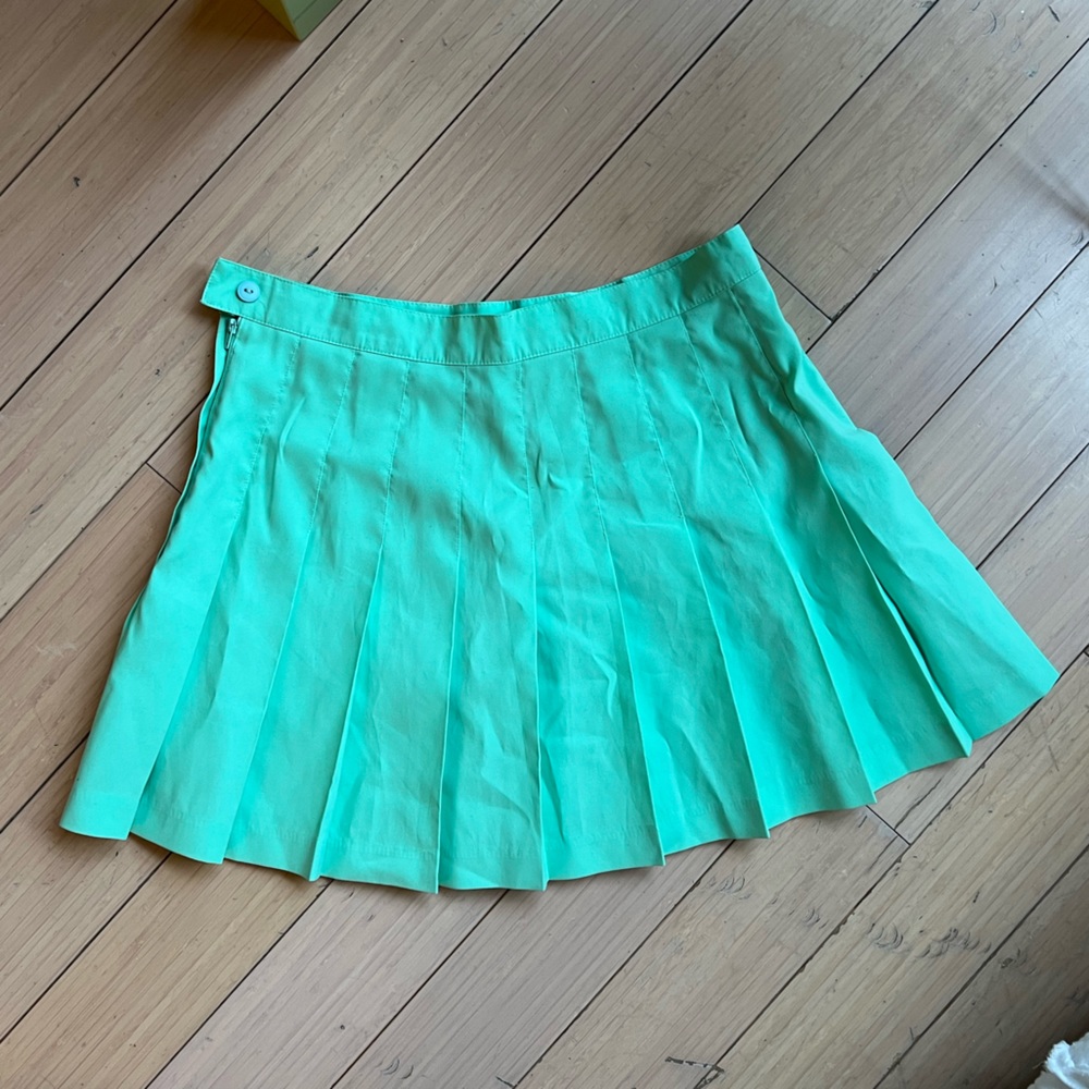 Vintage Mint Green Pleated Mini Skirt